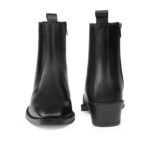 Premium Black Crust Leather Zipper Ankle Boots for Men - Image 4