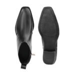 Premium Black Crust Leather Zipper Ankle Boots for Men - Image 6