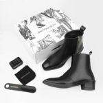 Premium Black Crust Leather Zipper Ankle Boots for Men