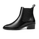 Italian Shape Black Chelsea Boots for Men with both side elastic - Image 3