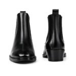 Italian Shape Black Chelsea Boots for Men with both side elastic - Image 4