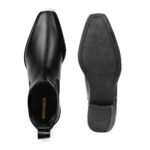 Italian Shape Black Chelsea Boots for Men with both side elastic - Image 5