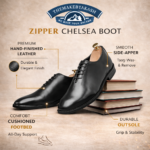 Mens Black Leather Oxford Shoes - Image 2