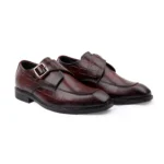 Men's Premium Brown Leather Formal Single Monk Straps Shoes for Office, Wedding & Party Wear - Image 6