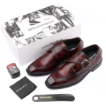 Men's Premium Brown Leather Formal Single Monk Straps Shoes for Office, Wedding & Party Wear - Image 2