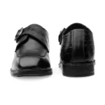 Men's Premium Black Leather Formal Single Monk Straps Shoes for Office, Wedding & Party Wear - Image 4