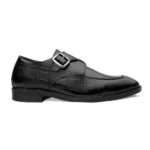 Men's Premium Black Leather Formal Single Monk Straps Shoes for Office, Wedding & Party Wear - Image 5