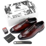 Mens Antique Leather Oxford Shoes - Image 2