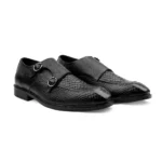 Men's Premium Black Leather Formal Monk Double Straps Shoes for Office, Wedding & Party Wear - Image 6