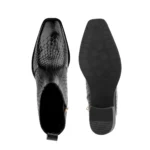 Mens Black Crust Leather Storm Design Boots - Image 6