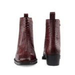 Mens Brown Crust Leather Printed Boots - Image 5