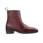 Mens Brown Crust Leather Printed Boots - Image 4