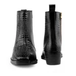Mens Black Crust Leather Storm Design Boots - Image 3