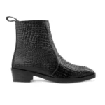 Mens Black Crust Leather Storm Design Boots - Image 4