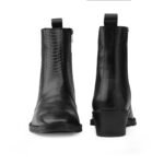 Premium Snake-Embossed Black Leather Ankle Boots - Image 7
