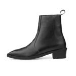 Premium Snake-Embossed Black Leather Ankle Boots - Image 6