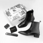 Premium Snake-Embossed Black Leather Ankle Boots - Image 4