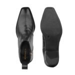 Premium Snake-Embossed Black Leather Ankle Boots - Image 5