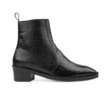 Mens Black Crust Leather Storm Design Boots - Image 4