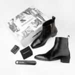 Mens Black Crust Leather Storm Design Boots - Image 6