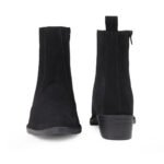 Mens Black Suede Leather Chelsea Boot Pointed Toe - Image 5