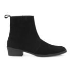 Mens Black Suede Leather Chelsea Boot Pointed Toe - Image 4