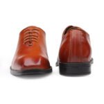 Mens Tan Leather Oxford Shoes - Image 5