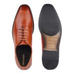 Mens Tan Leather Oxford Shoes - Image 4