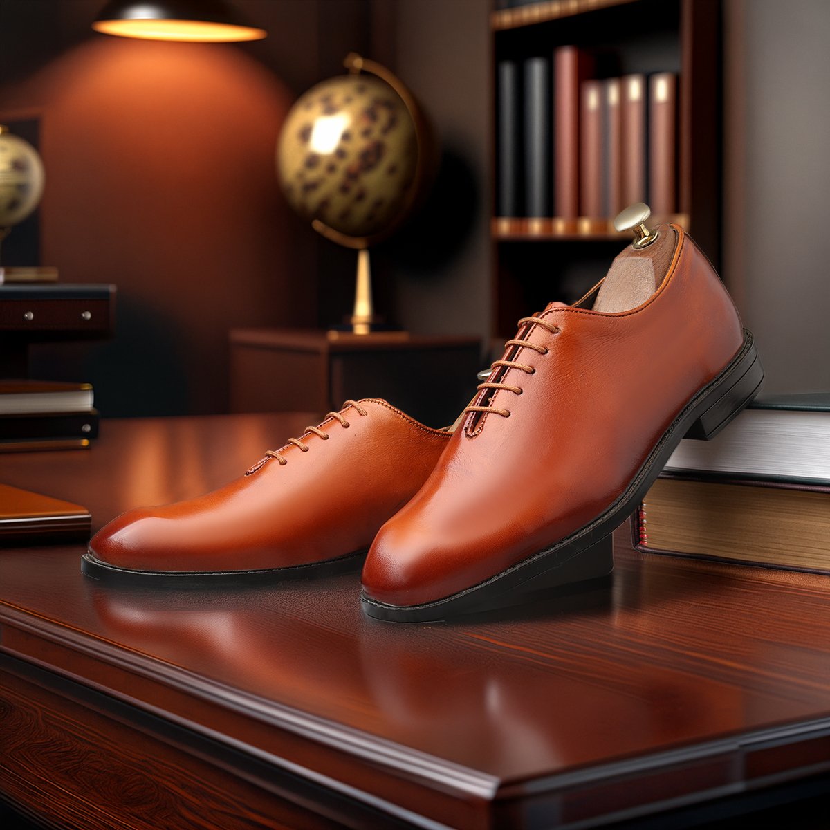 IMG_9138-3.jpg Mens Tan Leather Oxford Shoes - Image 1