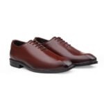 Mens Brown Leather Formal Oxford Shoes - Image 6