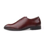 Mens Brown Leather Formal Oxford Shoes - Image 5