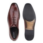 Mens Brown Leather Formal Oxford Shoes - Image 4