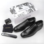 Mens Black Leather Oxford Shoes - Image 5