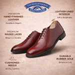 Mens Brown Leather Formal Oxford Shoes - Image 2