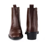 Premium Crust Leather Zipper Ankle Brown Boots for Men - Image 3
