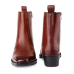 Premium Crust Leather Zipper Ankle Tan Boots for Men - Image 4