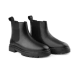 Mens Black Crust Leather Korean Design Boots - Image 5